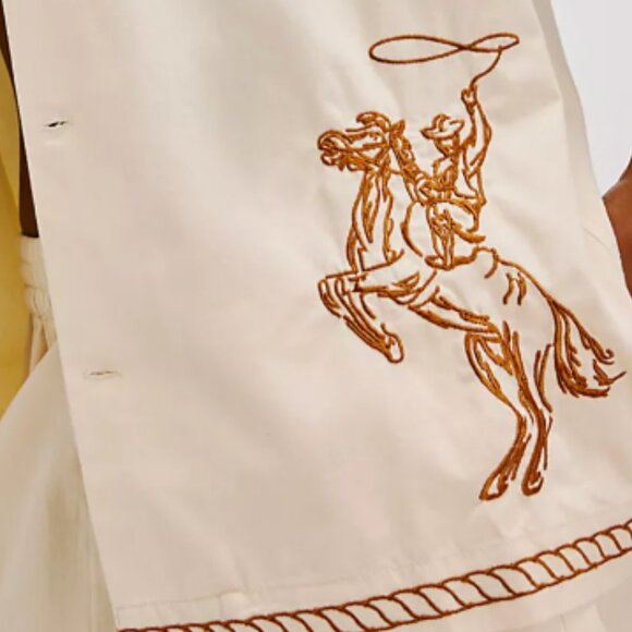 Free People The Tales Yeehaw Embroidered Cowboy Shirt 🤠 - Picture 8 of 12